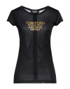 Tom Ford Silk Crew Neck Slim Fit T-shirt Graphic Print In Black