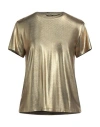 TOM FORD TOM FORD WOMAN T-SHIRT GOLD SIZE 12 VISCOSE, ELASTANE