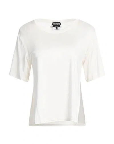 Tom Ford Woman T-shirt Ivory Size S Silk In White