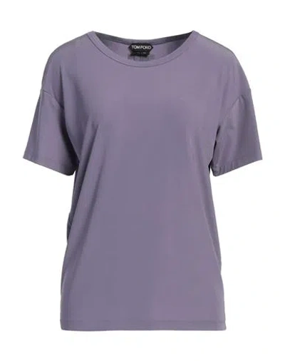 Tom Ford Woman T-shirt Purple Size 10 Viscose, Polyamide, Elastane