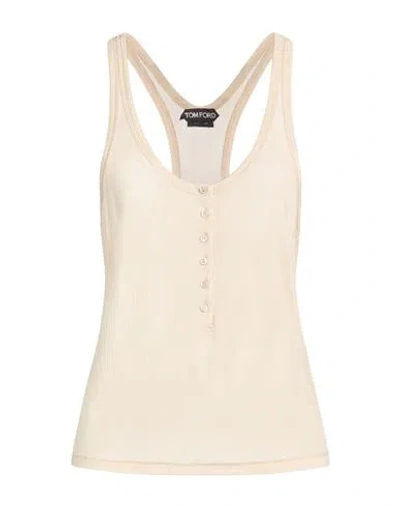 Tom Ford Woman Tank Top Beige Size 6 Viscose, Elastane In Neutral