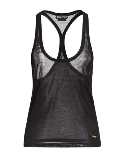 Tom Ford Woman Tank Top Black Size 6 Silk