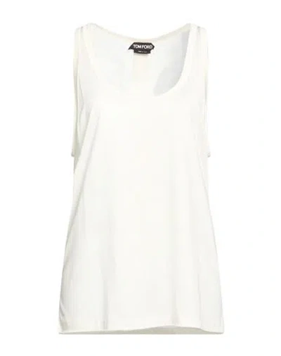 Tom Ford Woman Tank Top Cream Size 6 Silk In White