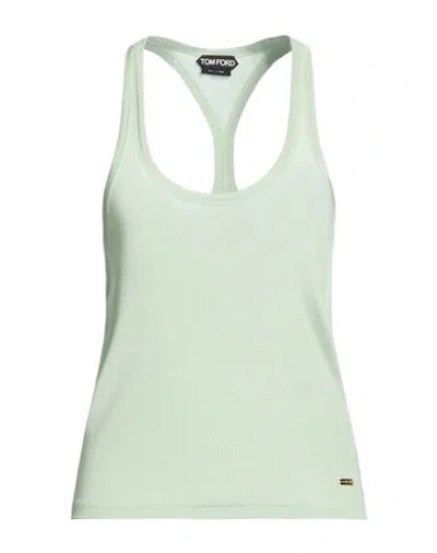 Tom Ford Woman Tank Top Sage Green Size 4 Viscose, Elastane