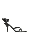 Tom Ford Woman Thong Sandal Black Size 12 Bovine Leather In Black