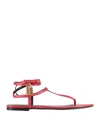 Tom Ford Woman Thong Sandal Red Size 8 Leather In Red