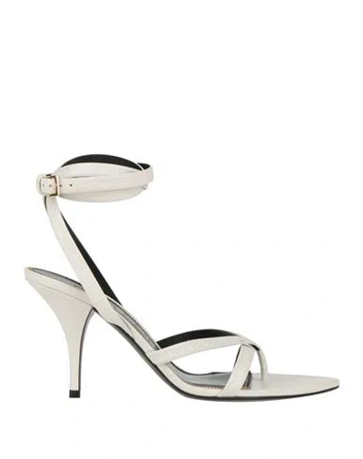 Tom Ford Woman Thong Sandal White Size 10 Bovine Leather