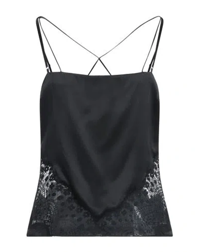 Tom Ford Woman Top Black Size 6 Silk, Elastane