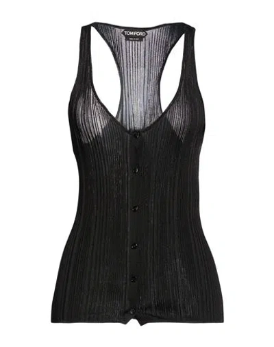 Tom Ford Woman Top Black Size M Viscose, Polyamide