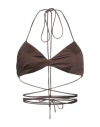 Tom Ford Woman Top Dark Brown Size 8 Viscose, Elastane In Brown