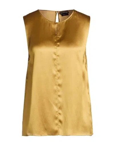 Tom Ford Woman Top Military Green Size 4 Silk In Brown