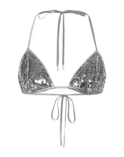 Tom Ford Woman Top Silver Size 6 Polyamide, Elastane