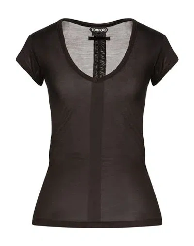 Tom Ford Woman T-shirt Black Size 0 Silk