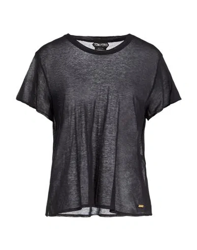 Tom Ford Woman T-shirt Black Size 6 Cotton
