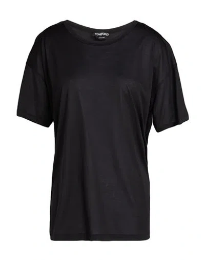 Tom Ford Woman T-shirt Black Size 6 Silk