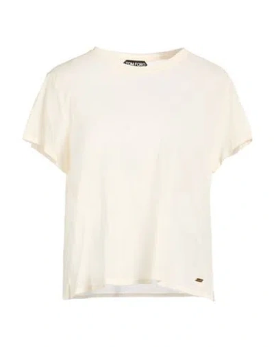 Tom Ford Woman T-shirt Ivory Size 4 Cotton In White