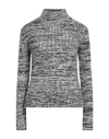 Tom Ford Woman Turtleneck Midnight Blue Size M Wool, Silk, Polyester In Multi