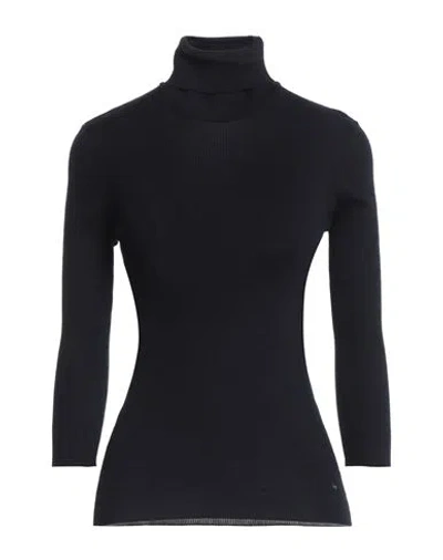 TOM FORD TOM FORD WOMAN TURTLENECK MIDNIGHT BLUE SIZE L CASHMERE, SILK