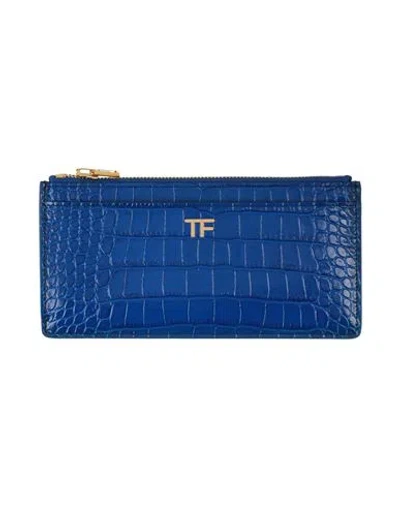 Tom Ford Woman Wallet Bright Blue Size - Leather