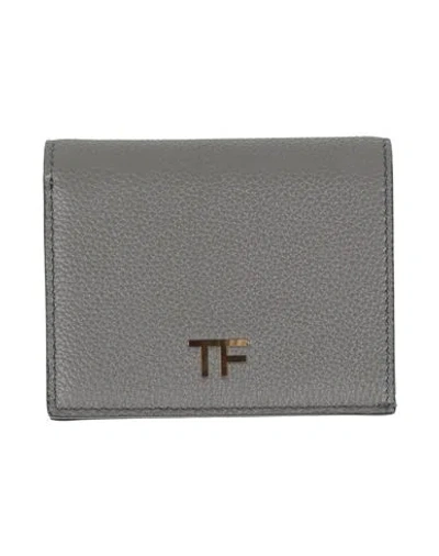 Tom Ford Woman Wallet Charcoal Size - Leather In Gray