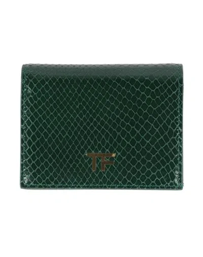 Tom Ford Woman Wallet Dark Green Size - Calfskin