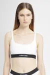 Tom Ford White And Black Bralette With Contrasting Logo Print In White