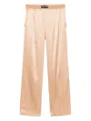 Tom Ford Stretch Silk Satin Pants In Beige