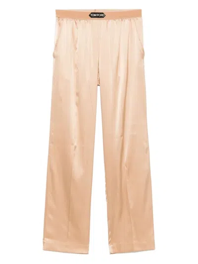 TOM FORD WOMAN WOVEN TROUSERS,PAW397.FAX881 096 JB022 PALE BEIGE