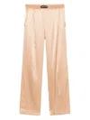 Tom Ford Satin Pajama Pants In Pale Beige