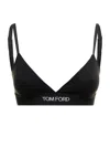Tom Ford Logo Stretch-jersey Triangle Bra In Black