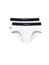 Tom Ford Womans Two White Cotton Briefs With Logo In White
