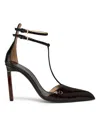 Tom Ford Women's 100mm Python-embossed Leather Strappy Pumps In Black