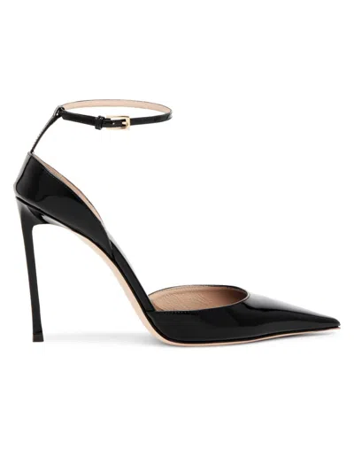 Tom Ford 105mm Patent Leather Ankle-strap Pumps In Black