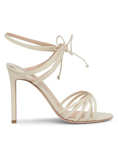 Tom Ford Women's 105mm Patent Leather Sandals In Ivory