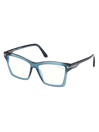 Tom Ford Women's 54mm Blue Block Optical Eyeglasses In Red