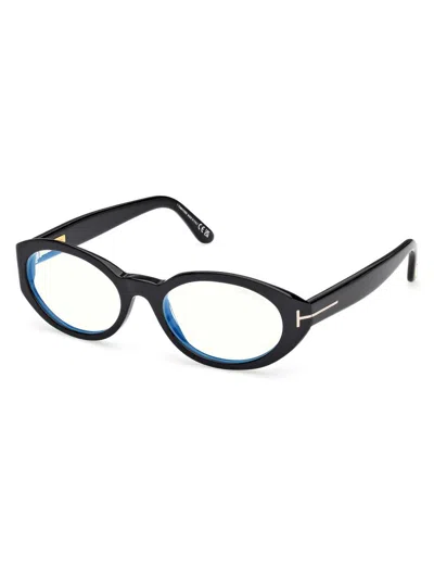 Tom Ford Women's 54mm Oval Optical Eyeglasses In Black
