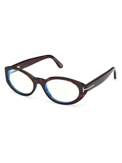 Tom Ford Women's 54mm Oval Optical Eyeglasses In Red