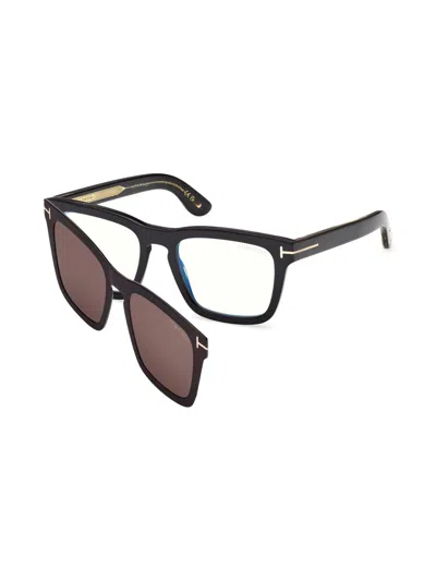 Tom Ford Women's 55mm Blue Block Square Optical Eyeglasses In Brown