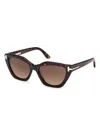 Tom Ford 55mm Butterfly Sunglasses In Brown