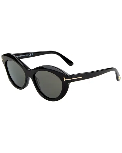 Tom Ford Women's 55mm Polarized Sunglasses In Black