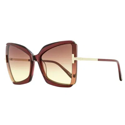 Tom Ford Women's 63 Mm Shiny Bordeaux Sunglasses In Multi