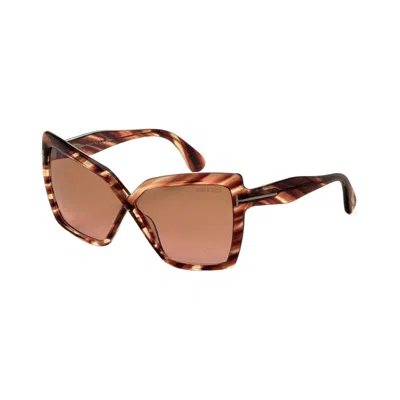 Tom Ford Women's 63mm Striped Brown Sunglasses Ft1195-54f-63