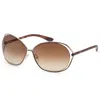 Tom Ford Carla 66mm Oversized Round Metal Sunglasses In Gold