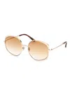 Tom Ford Abbey 58mm Geometric Sunglasses In Gold