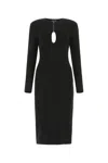 Tom Ford Black Stretch Jersey Midi Dress With Cut-out In Multicolor