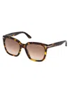 Tom Ford Women's Amarra 55mm Square Sunglasses In Dark Havana Gradient Brown