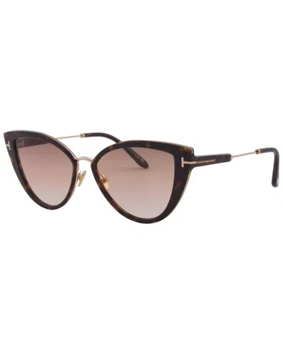 Tom Ford Women's Anjelica 57mm Sunglasses In Brown