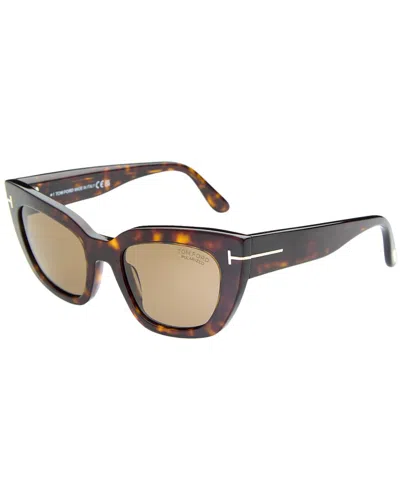 Tom Ford Women's Athena 53mm Polarized Sunglasses In Brown
