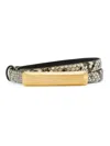 Tom Ford Women's Bar Python-embossed Leather Belt In Orange