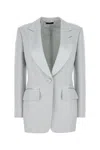 Tom Ford Women Bianca Single Breasted Tuxedo Jacket In Blue
